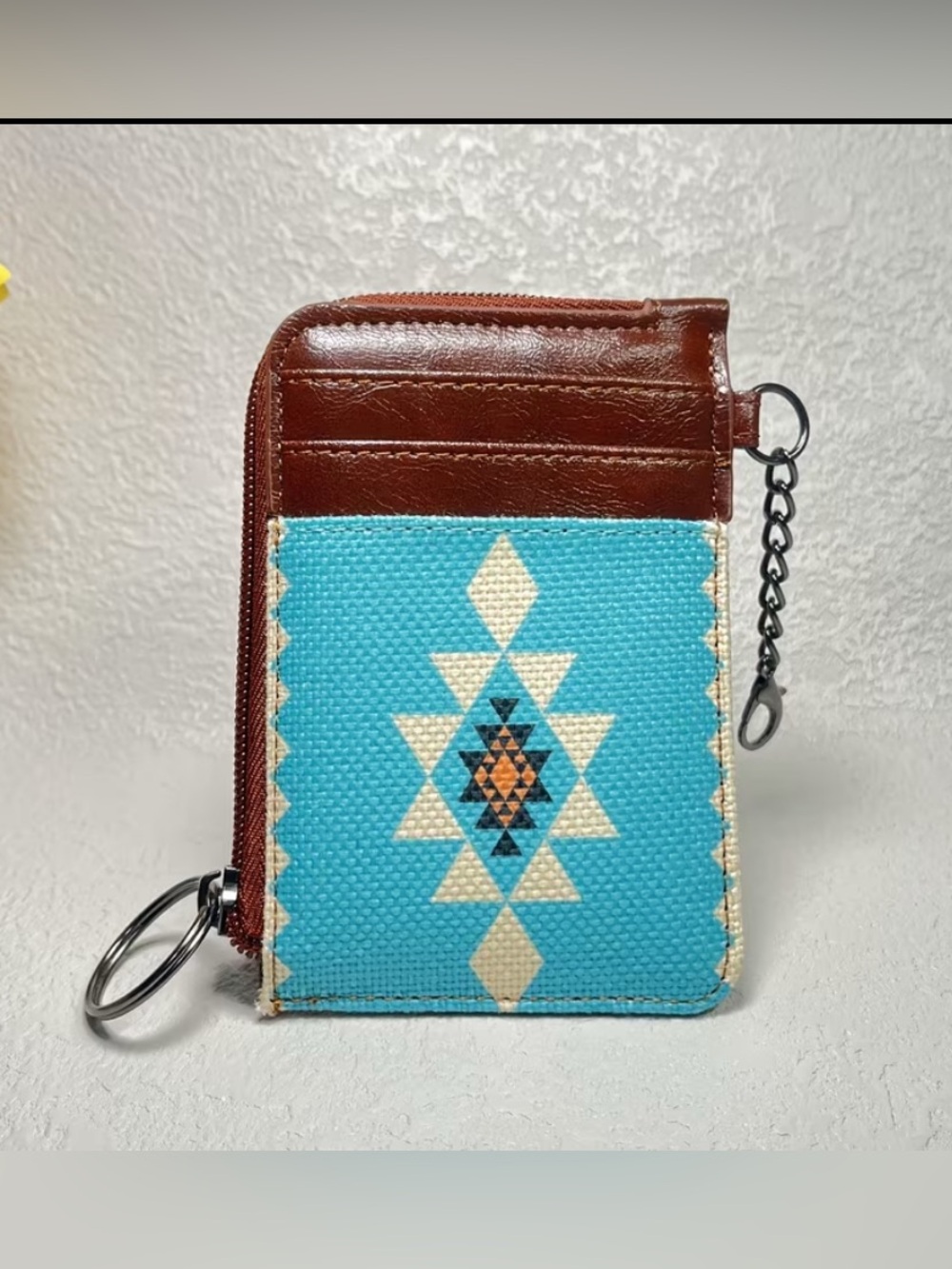 AZTEC Turquoise Keychain Card Holder